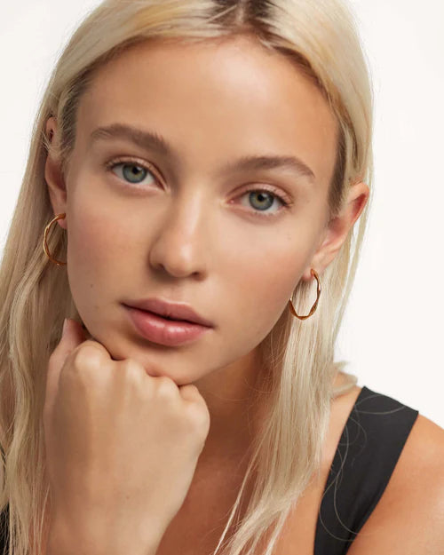 Orecchini Donna PDPaola Argento Dorata 925 Cerchi Grandi Zig Zag AR01-306-U